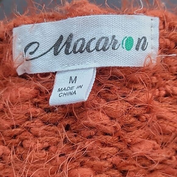 Macaron V Neck Long Striped Pulled Knit Sweater - Picture 7 of 8